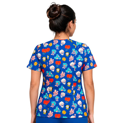 Top Clínico BT21 Azul Rey Mujer (A pedido)