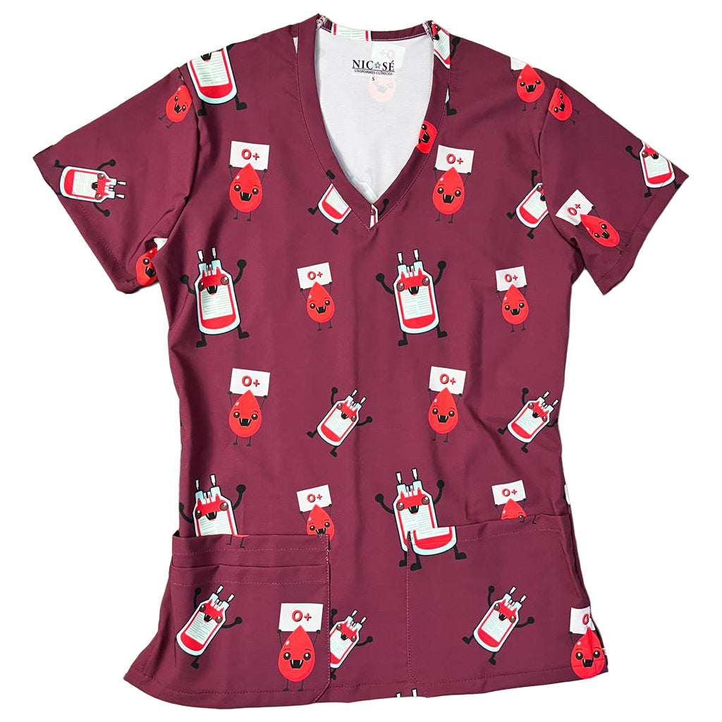 Iconos Sangre burdeo Top Clinico Mujer (abono 50%)