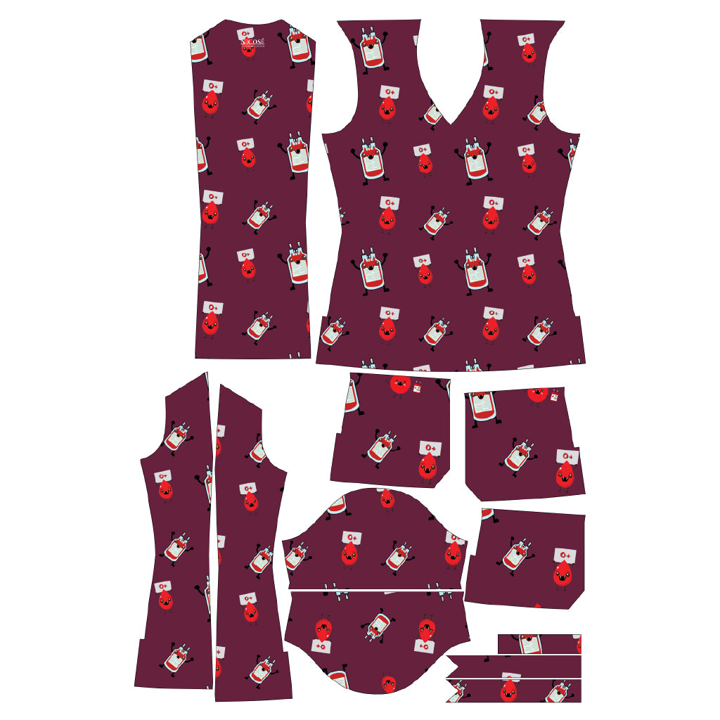 Iconos Sangre burdeo Top Clinico Mujer (abono 50%)