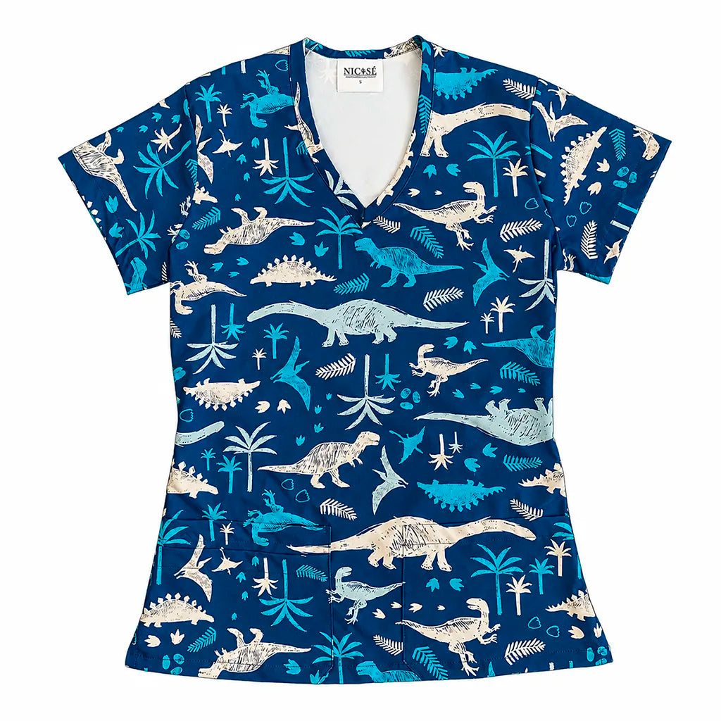 Top clínico dinosaurios mujer - Talla S
