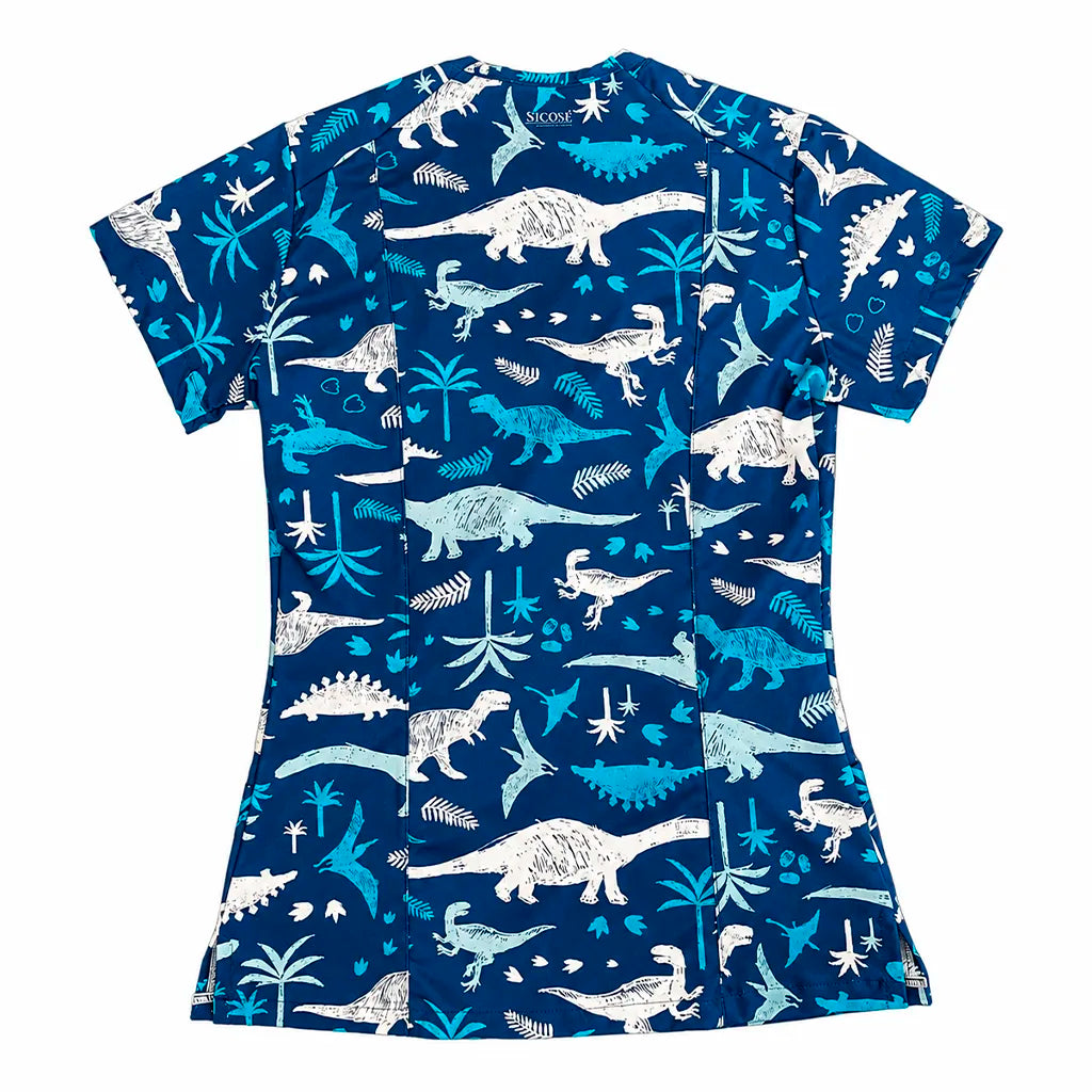 Top clínico dinosaurios mujer - Talla S