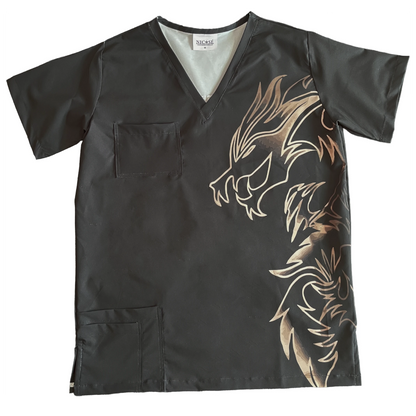 Top Clínico Hombre Dragón dorado (A pedido)