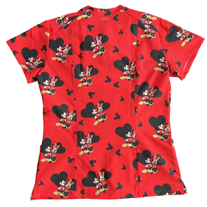 Rojo Mouse clásico Top Clínico Mujer (A pedido)