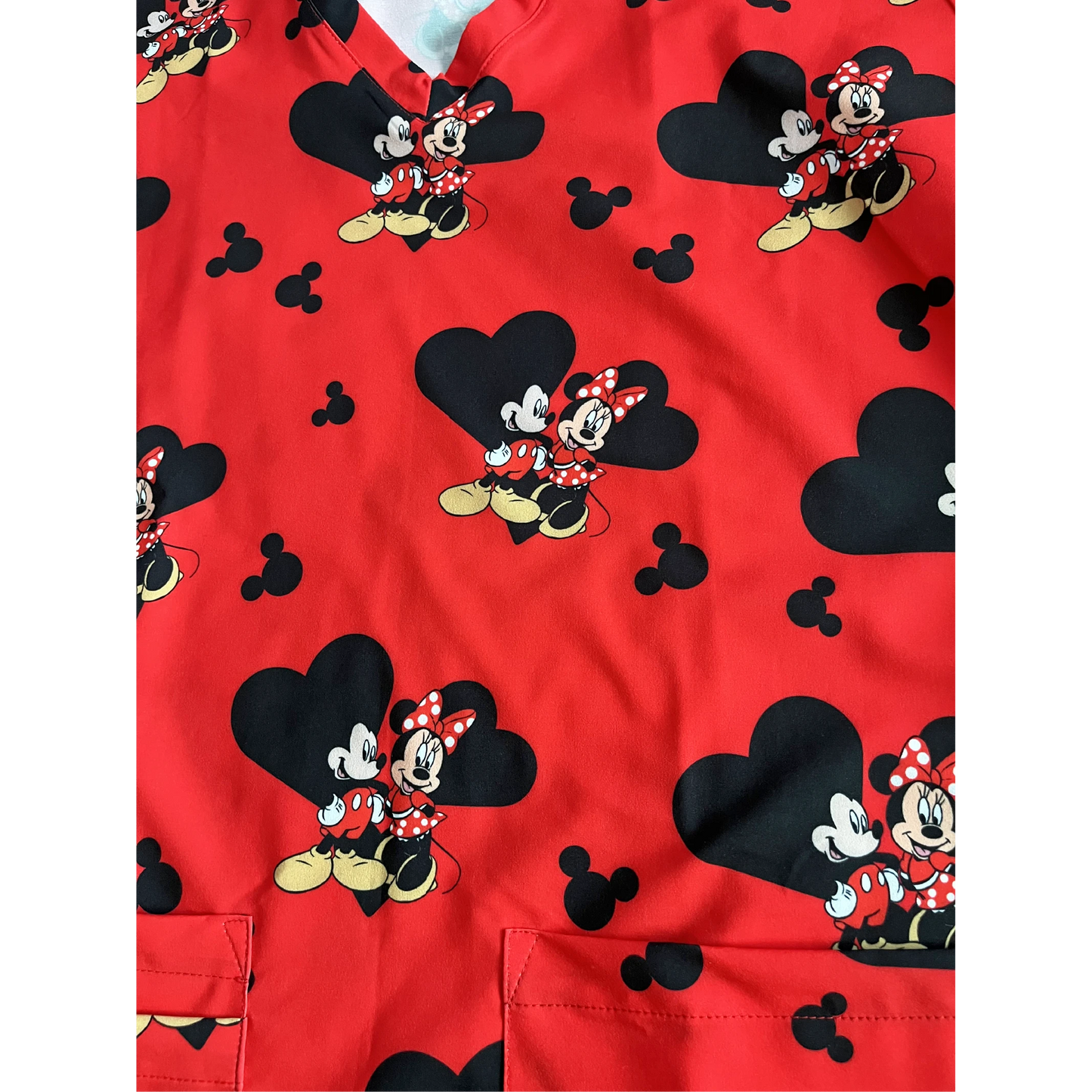 Rojo Mouse clásico Top Clínico Mujer (A pedido)