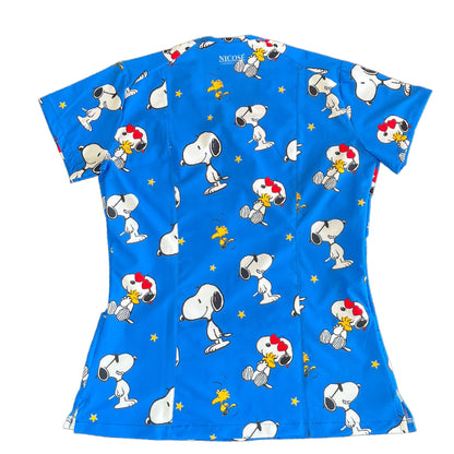 Snoopy celeste Top Clinico Mujer (A pedido)