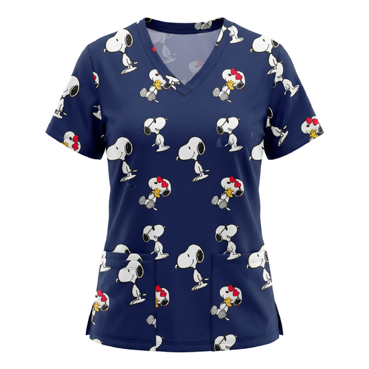 Top Clinico Snoopy azul marino