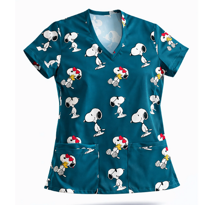 Top Clinico Snoopy Teal