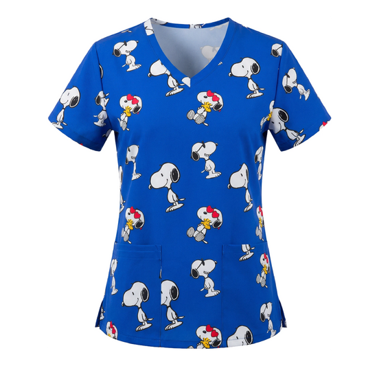 Top Clinico Snoopy azul rey