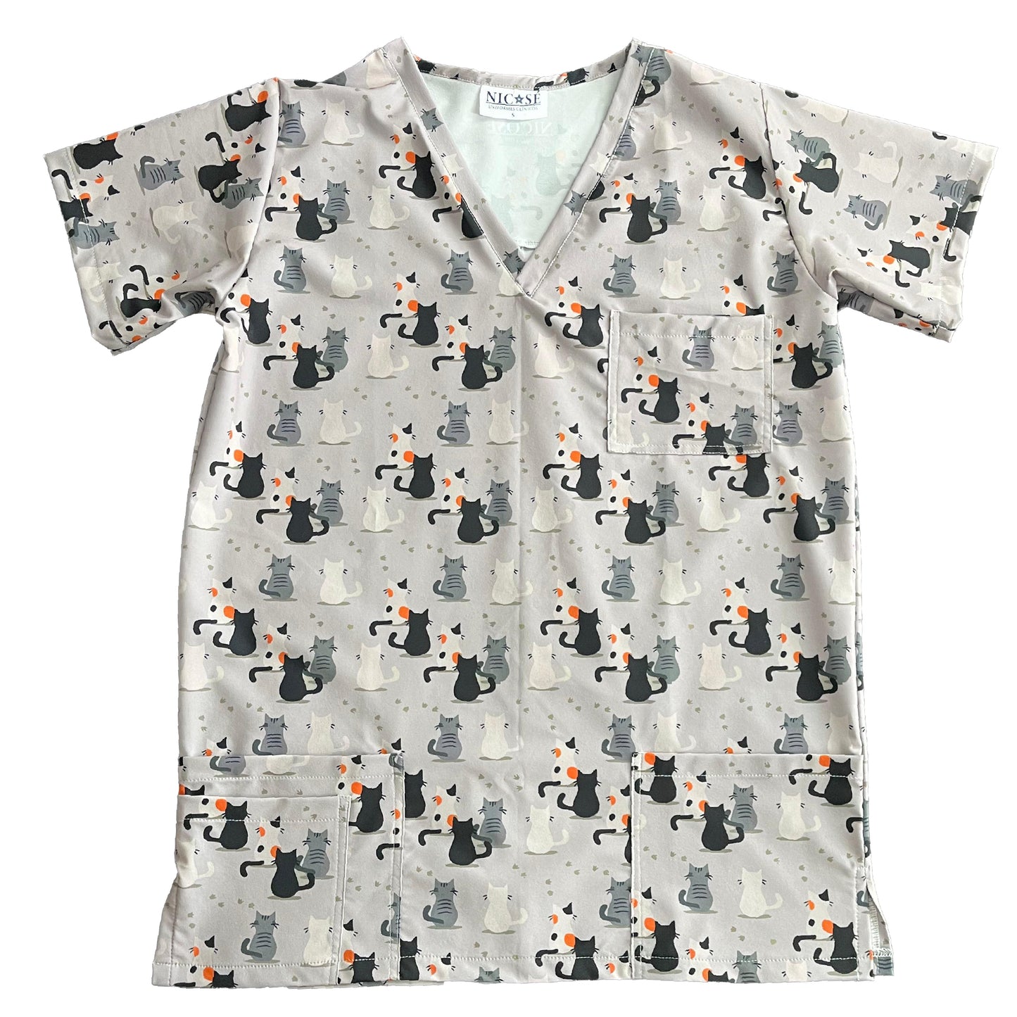 Top Clinico Hombre Gatitos gris (A pedido)