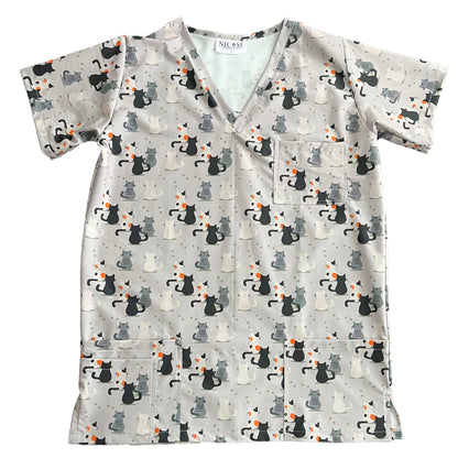 Top Clinico Hombre Gatitos gris (A pedido)