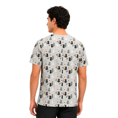 Top Clinico Hombre Gatitos gris (A pedido)