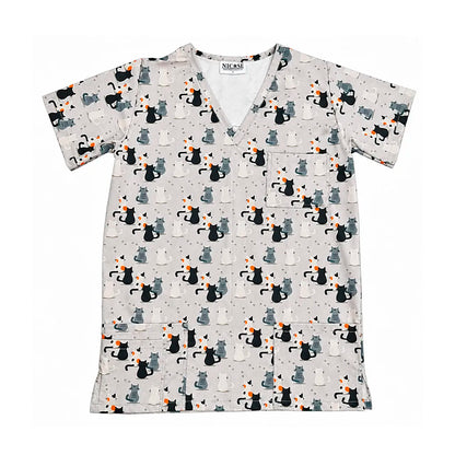 Top Clinico Hombre Gatitos gris (A pedido)
