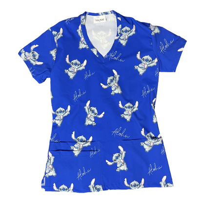 Aloha Stitch Top Clínico Mujer (A pedido)