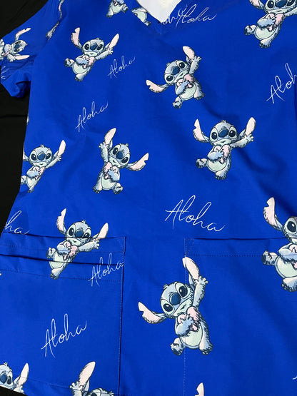 Aloha Stitch Top Clínico Mujer (A pedido)