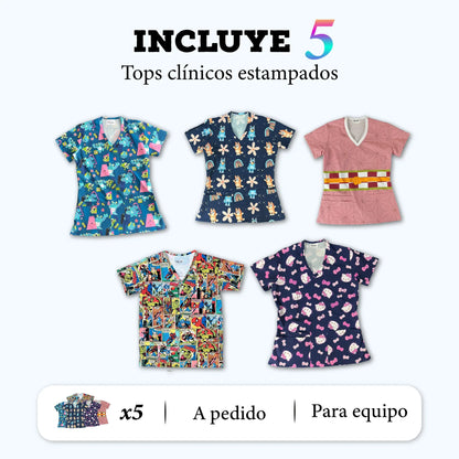 Pack de 10 tops clínicos Nicosé para equipos, vista 2