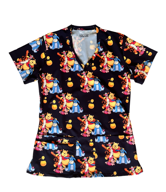 Top Clinico Winnie Amigos negro