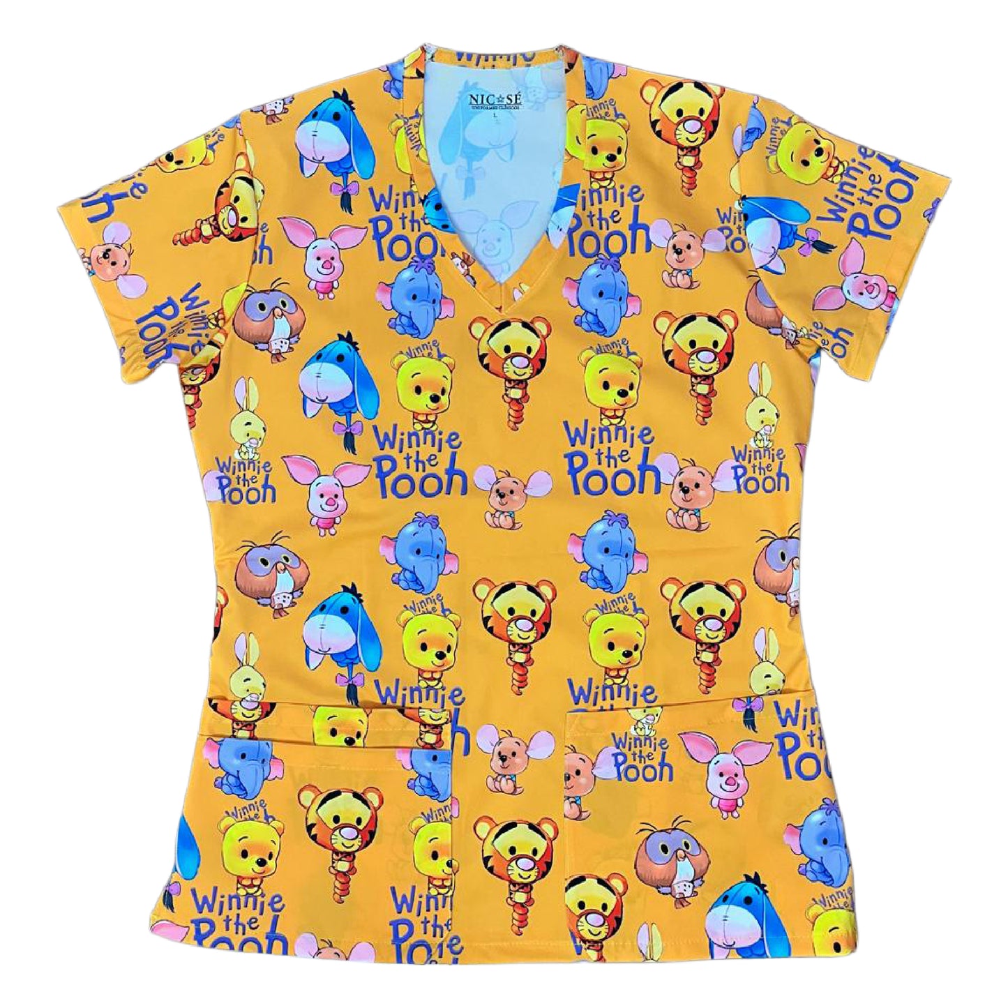Winnie The Pooh naranja Clinico Mujer (A pedido)