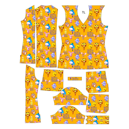 Winnie The Pooh naranja Clinico Mujer (A pedido)